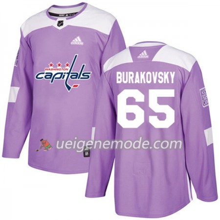 Herren Eishockey Washington Capitals Trikot Andre Burakovsky 65 Adidas 2017-2018 Lila Fights Cancer Practice Authentic